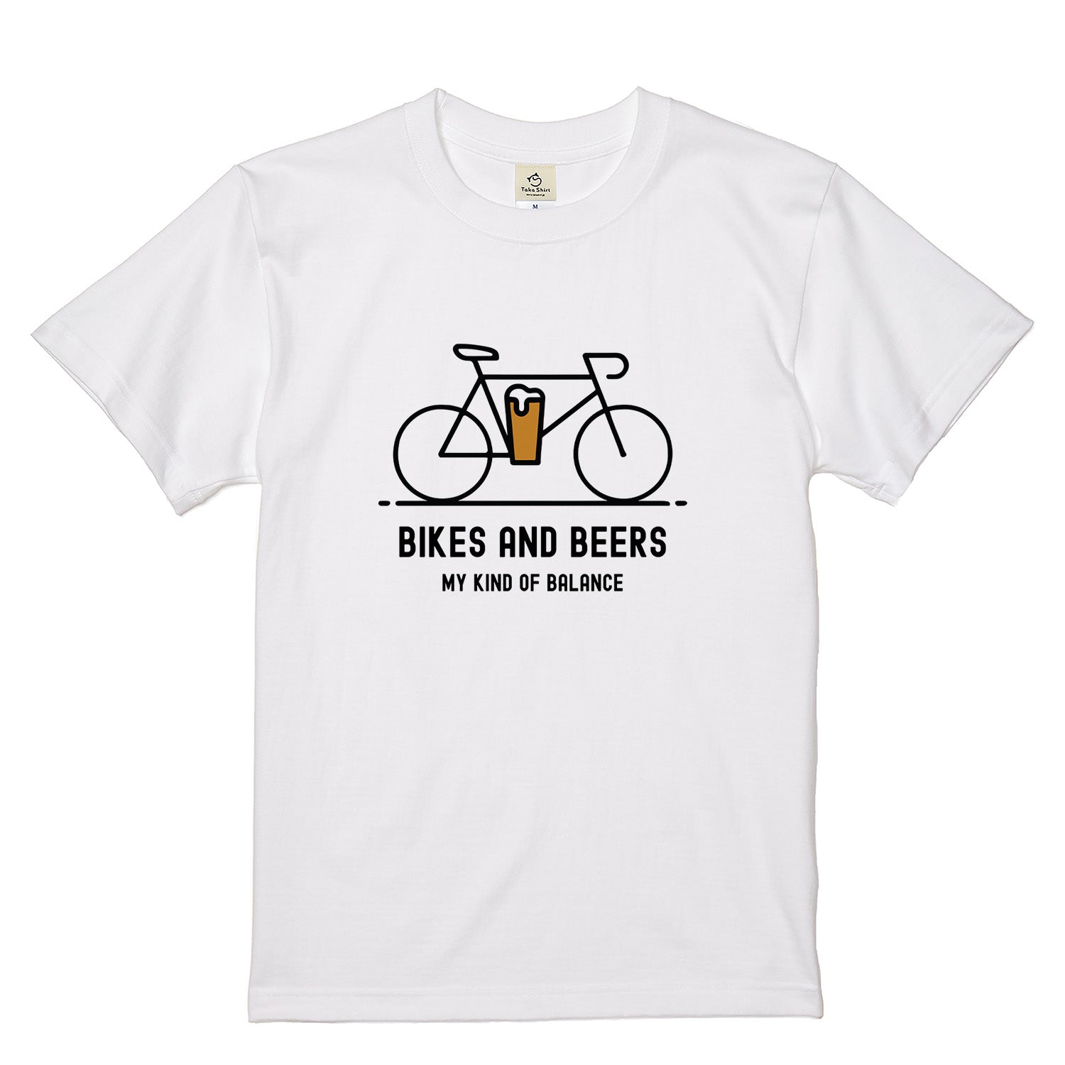 「 BIKES AND BEERS 」誕生日プレゼントにも最適!居酒屋・飲み会で話題の面白tシャツ|日本酒・ビール・焼酎・ウイスキー好きにおすすめ